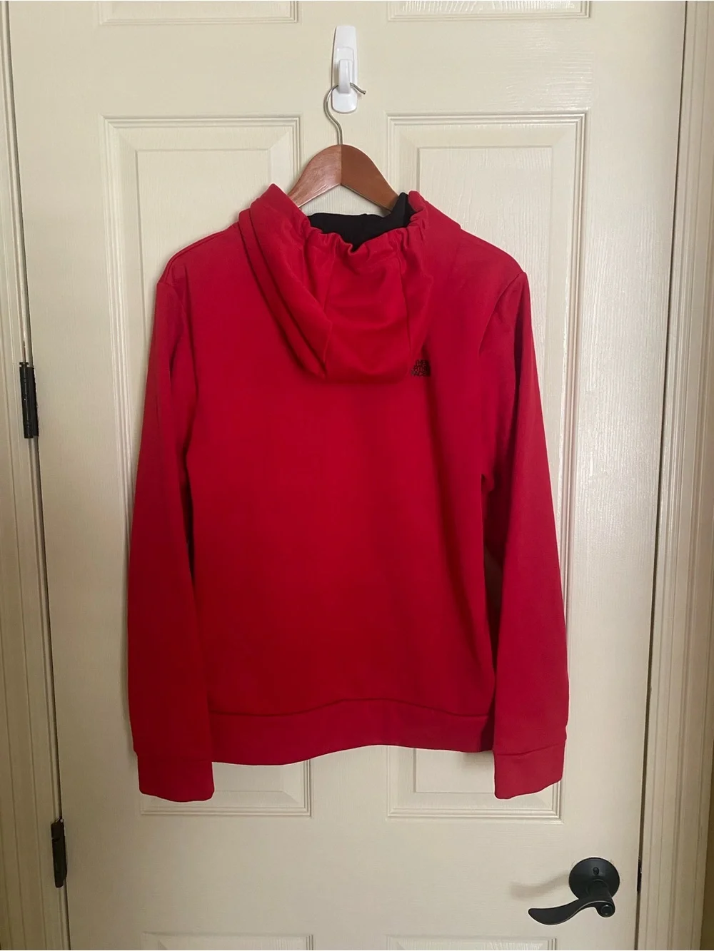 The North Face Red Hoodie with Black Logo